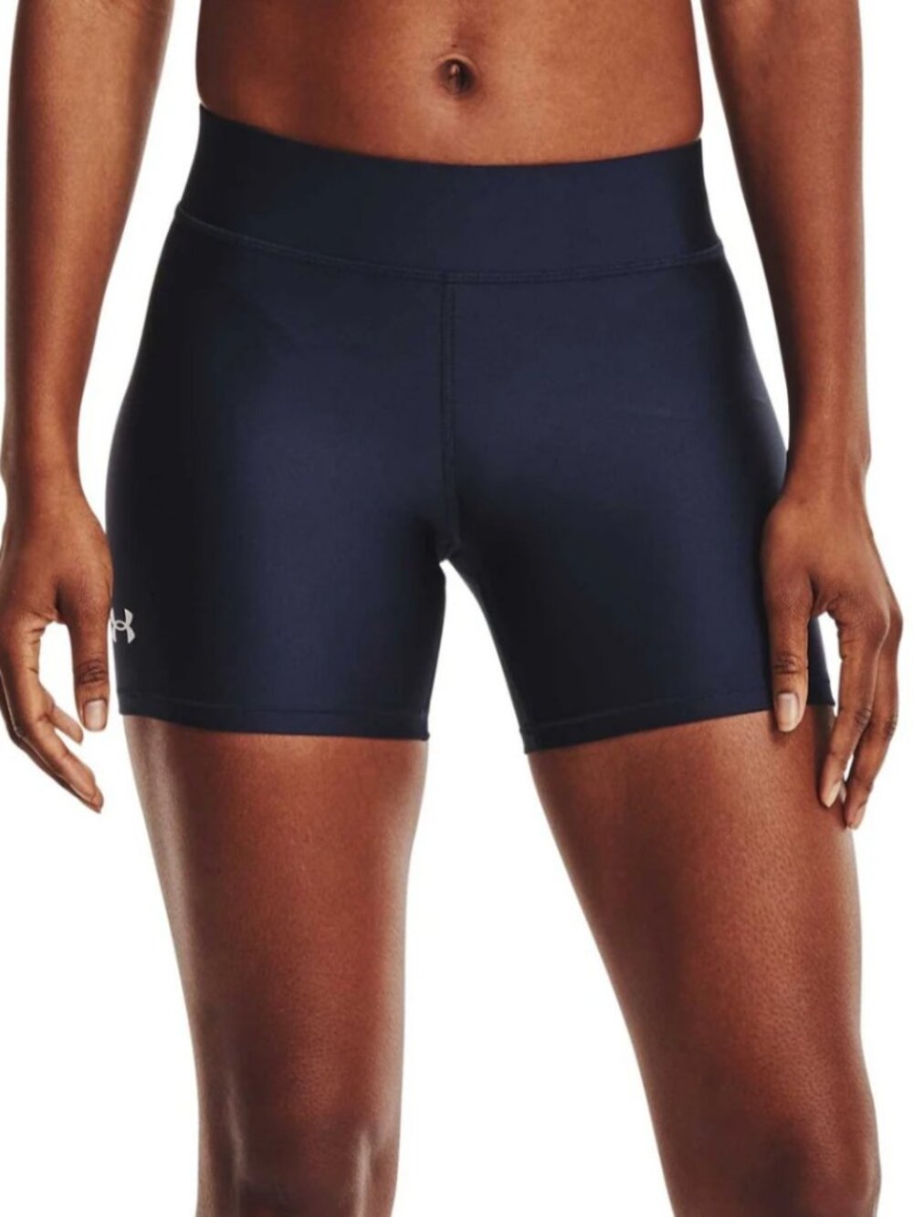 Under Armour Women's Heat Gear Mid Rise 3" Shorts in Tux Purple size XL NWT